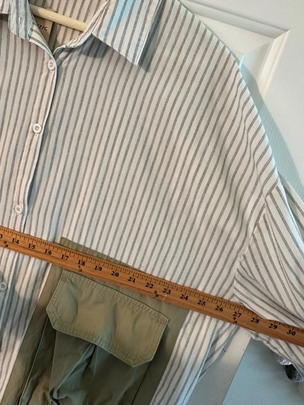FRENCH MAUVE 2X Boho Art Teacher Noah Oversized Striped Button Down Shirt Pocket - Picture 9 of 14